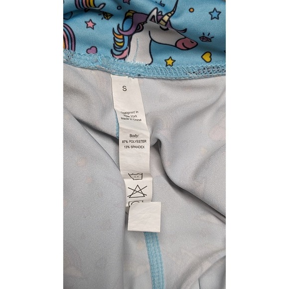 Unicorn Print Running Workout Athletic Shorts Blue Rainbow Stars Hearts Small - Picture 3 of 3